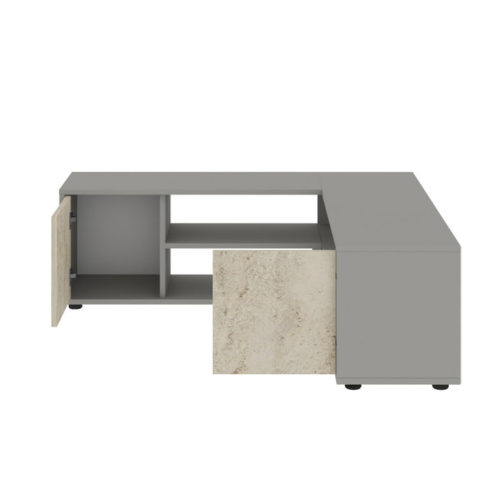 Hanah Home Soporte de TV Gris y Travertino Hanah Home Soporte de TV Gris y Travertino